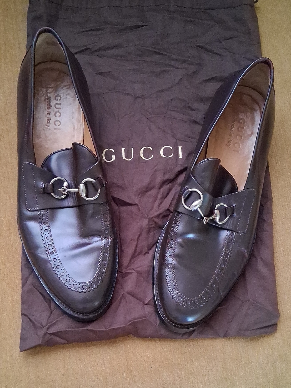 Gucci Men’s Brown Leather Horsebit Loafers